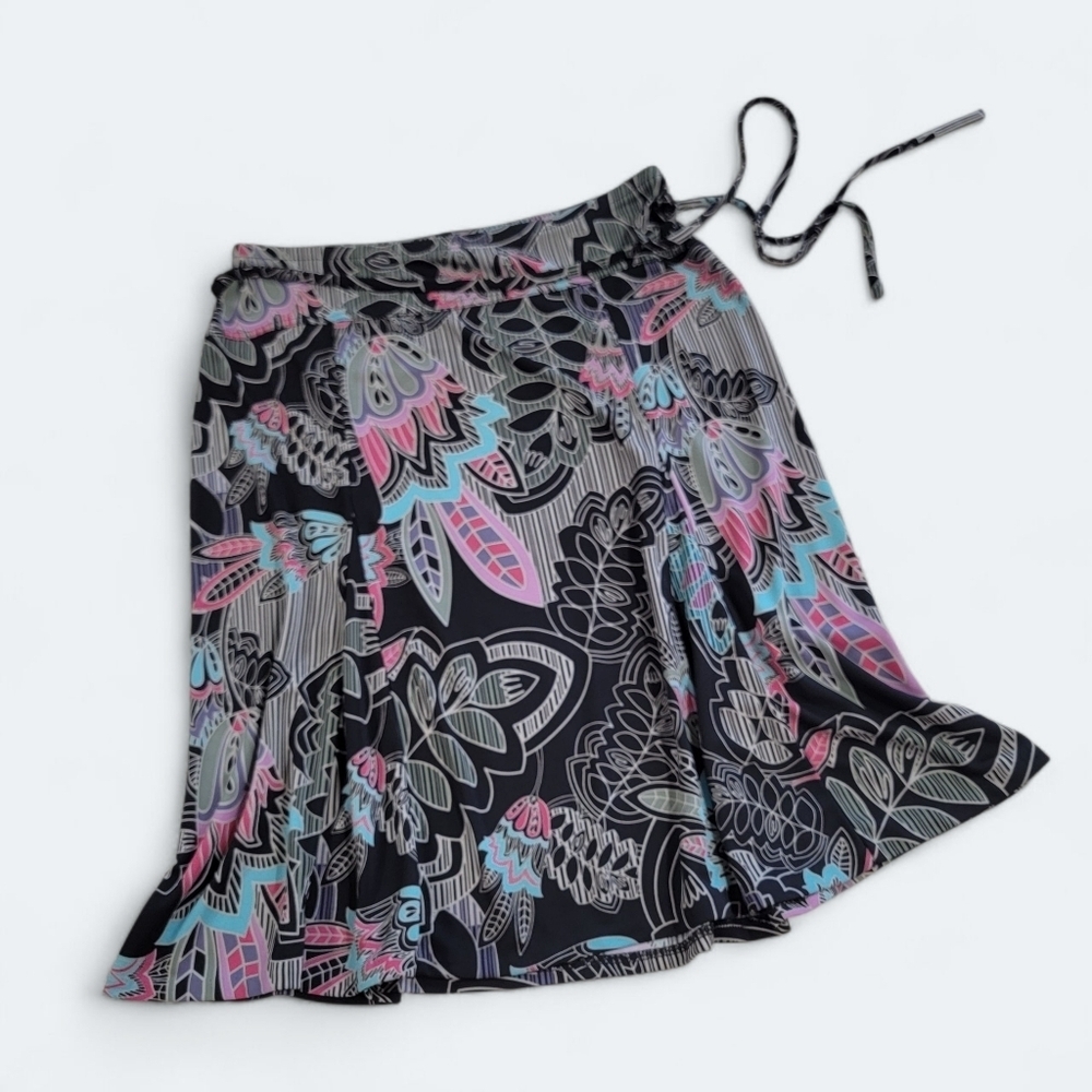 New York & Co. Floral Patterned Women's Skirt Wit Tie Size Medium